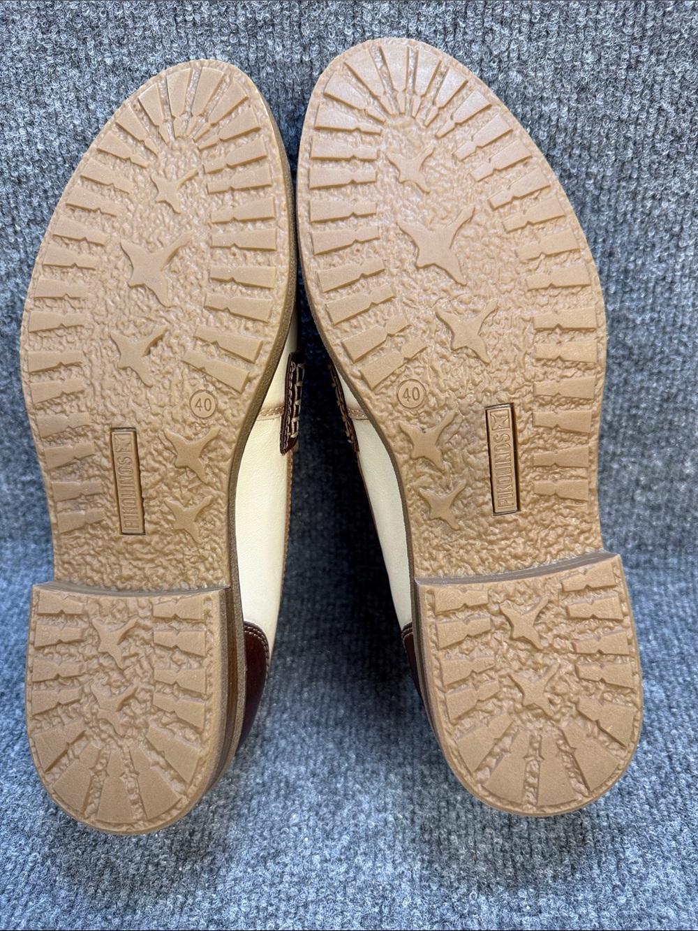 PIKOLINOS Aldaya Women’s Calfskin Cream and Brown Penny Loafers US 9 EU 40 NWOT - Picture 4 of 12